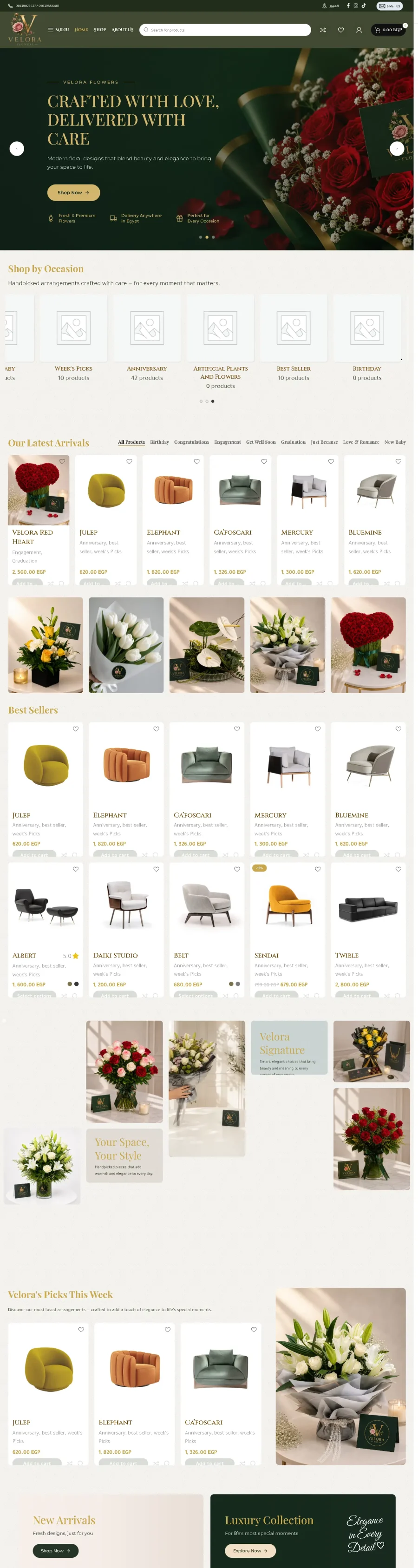Velora Flowers website